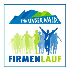 Logo Thüringer Wald Firmenlauf mit blauem Rahmen
