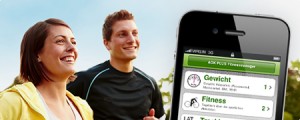Smartphone mit AOK Plus Fitnessmanager