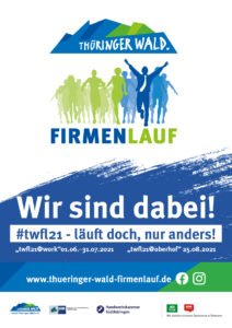 Plakat für den Thüringer Wald Firmenlauf 2021 in Oberhof