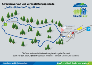 Grafischer Streckenplan Thüringer Wald Firmenlauf 2021 in Oberhof