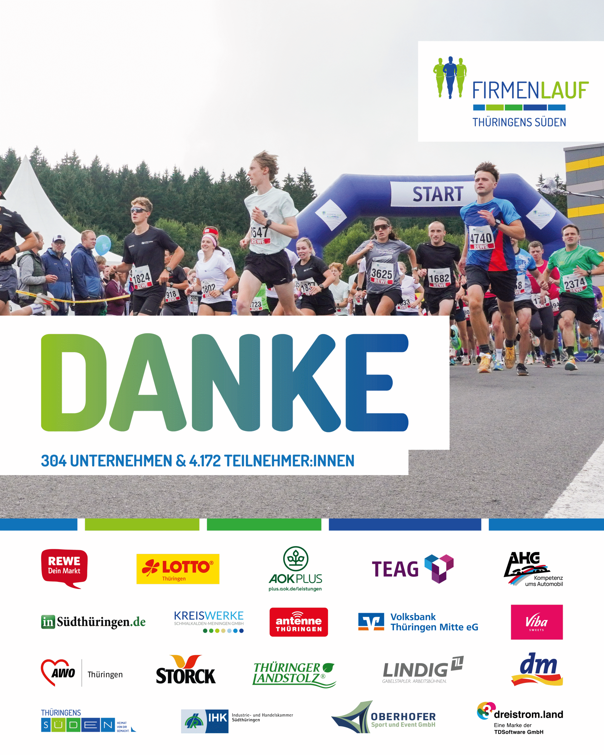 DANKE 16. Firmenlauf THÜRINGENS SÜDEN® 2026 DANKE 16. Firmenlauf THÜRINGENS SÜDEN® 2026